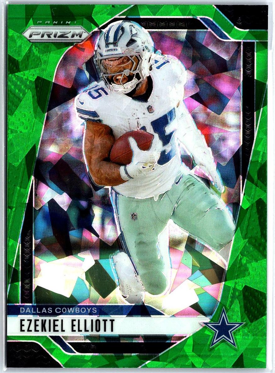 2024 Panini Prizm Football Green Ice Ezekiel Elliott #74