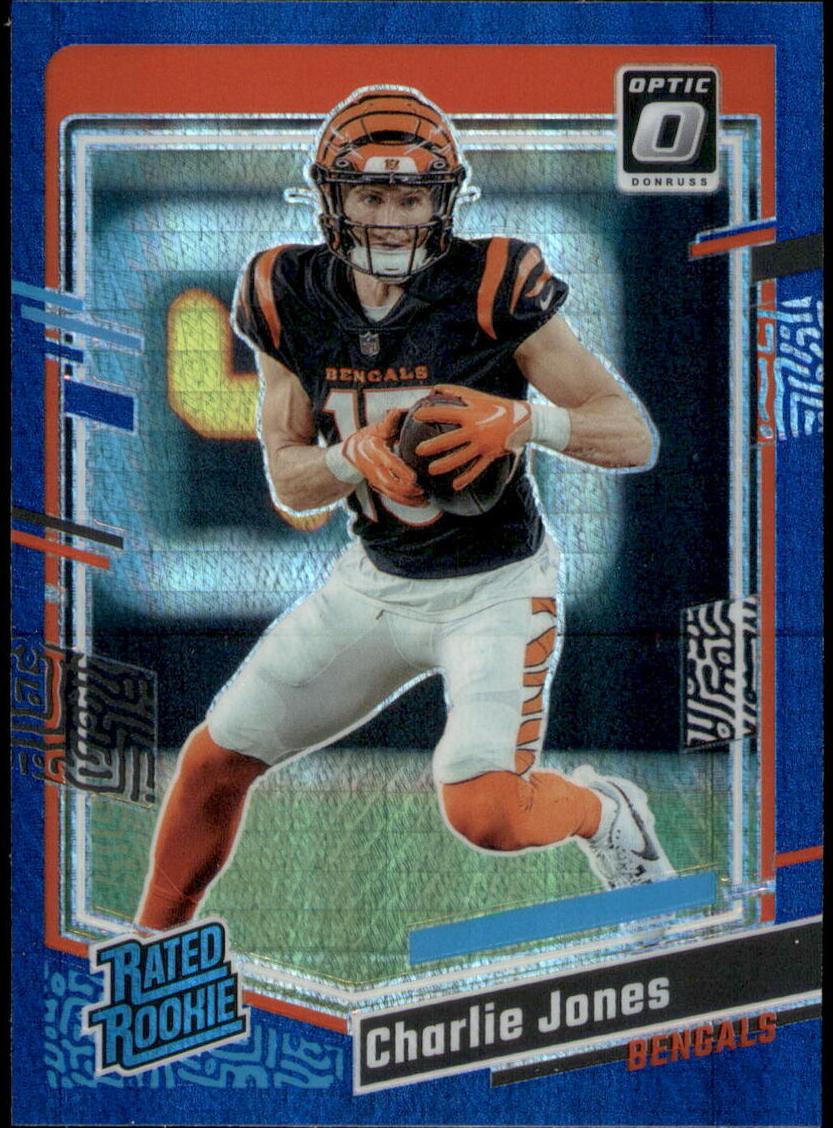 2023 Donruss Optic Football Blue Hyper Charlie Jones #223
