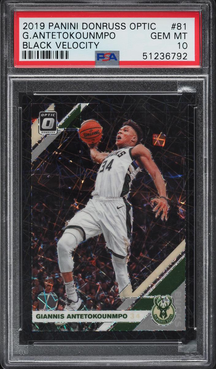 2019 Donruss Optic Basketball Black Velocity Giannis Antetokounmpo #81 PSA 9