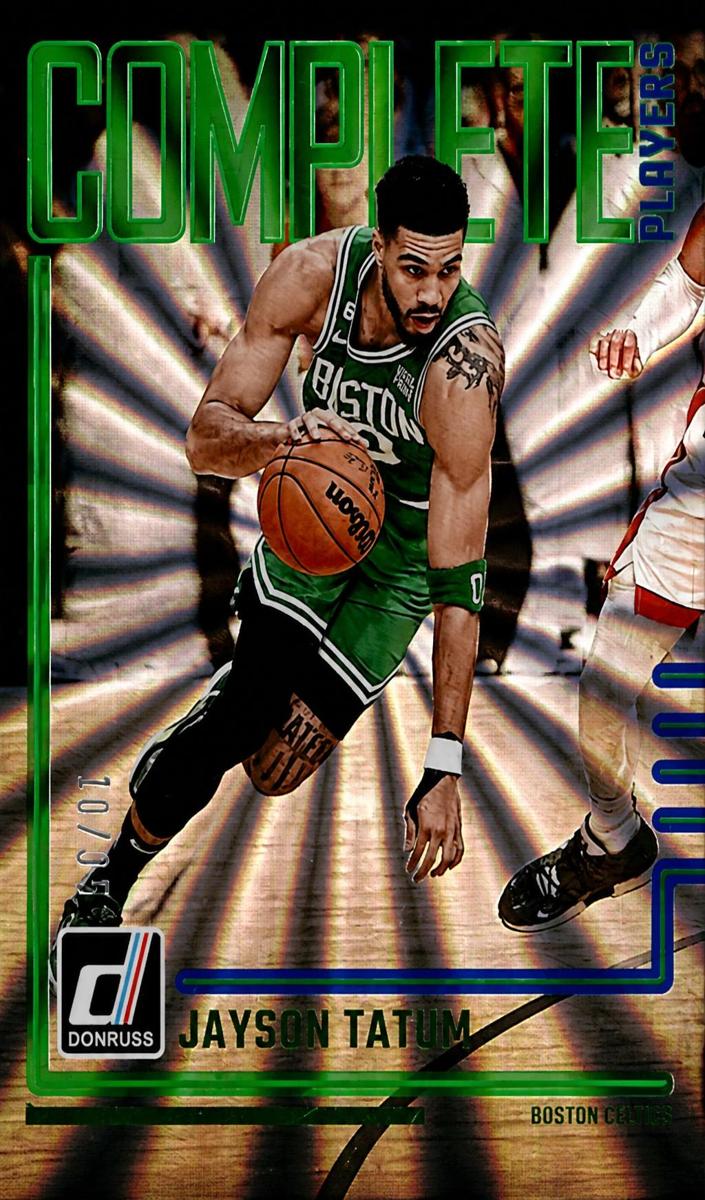 2023 Panini Donruss Basketball Holo Blue and Green Laser Jayson Tatum #10