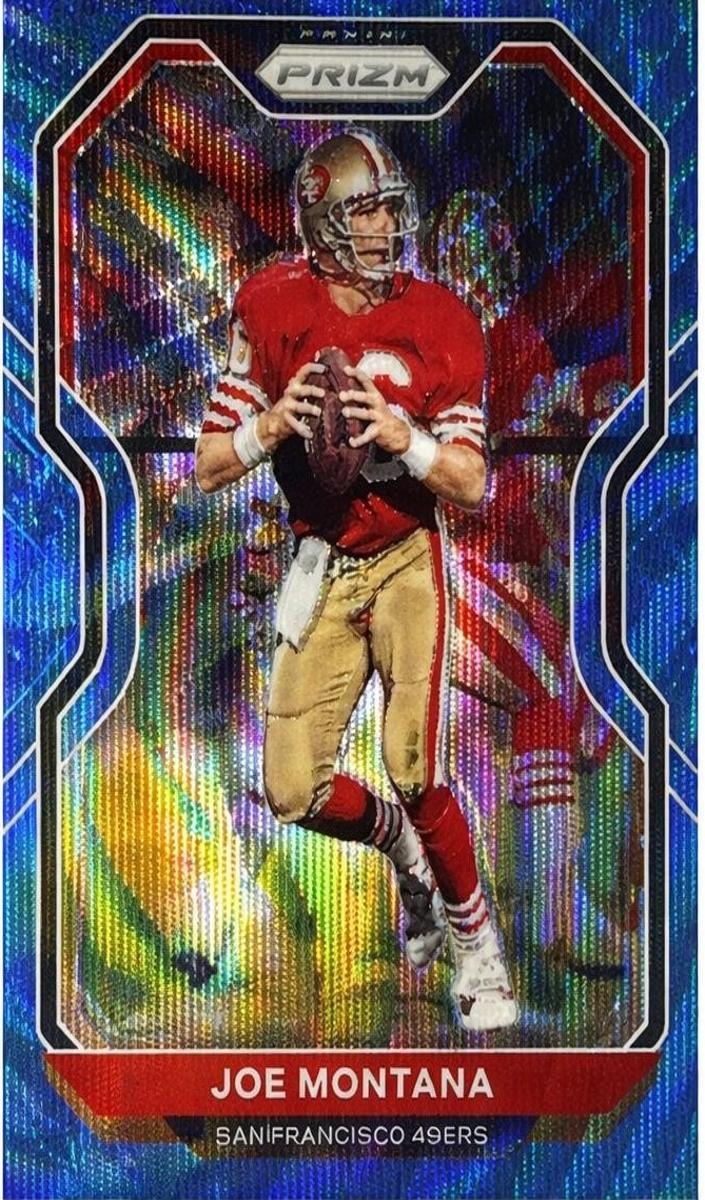 2020 Panini Prizm Football Blue Wave Joe Montana #290