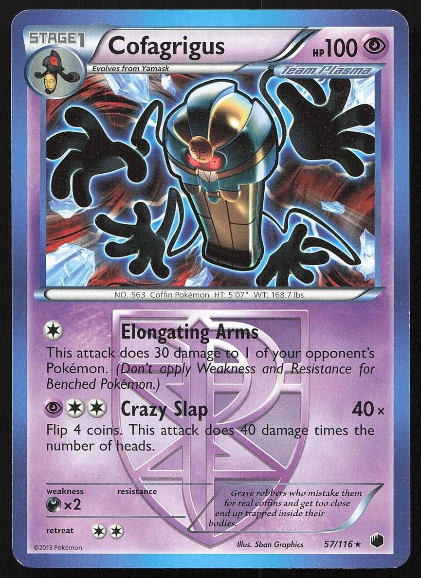 2013 Pokemon Black & White Plasma Freeze Cofagrigus #57