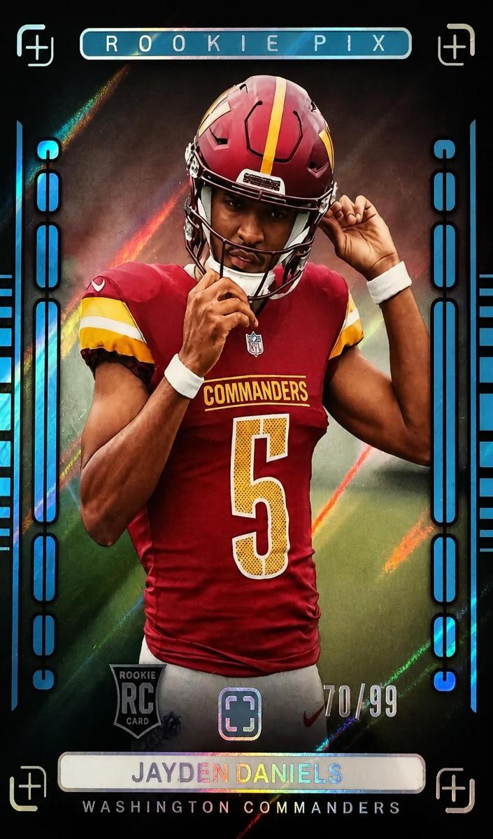 2024 Panini PhotoGenic Football Blue Jayden Daniels #14 PSA 9