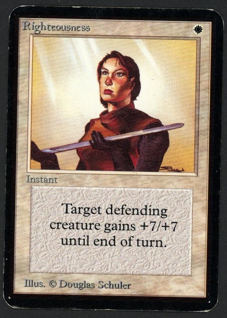1993 Magic The Gathering Alpha Righteousness #NNO