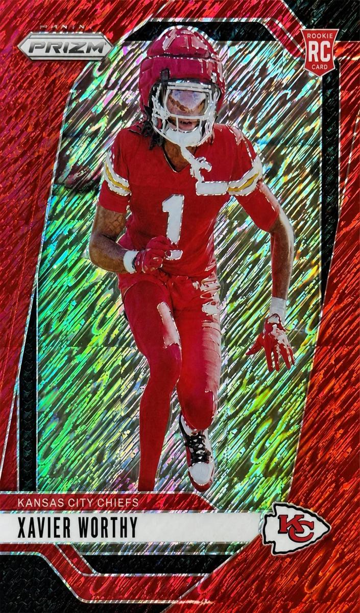 2024 Panini Prizm Football Red Shimmer Xavier Worthy #399 PSA 9