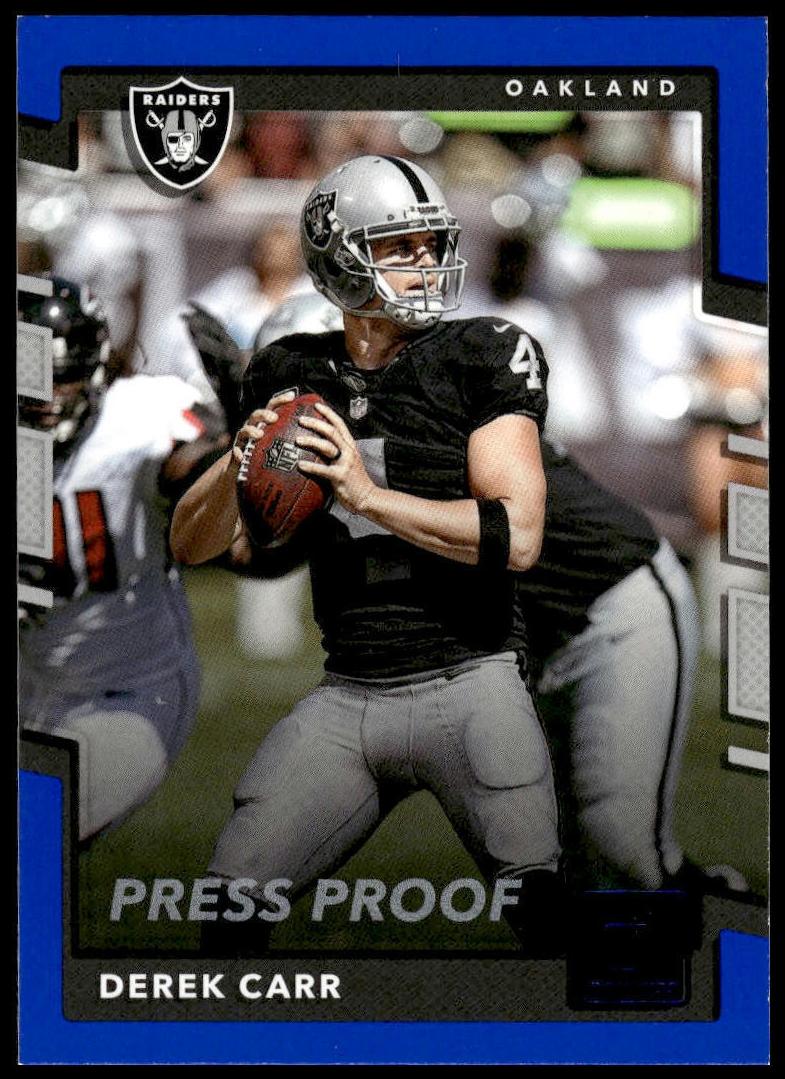 2017 Panini Donruss Football Press Proof Blue Derek Carr #133