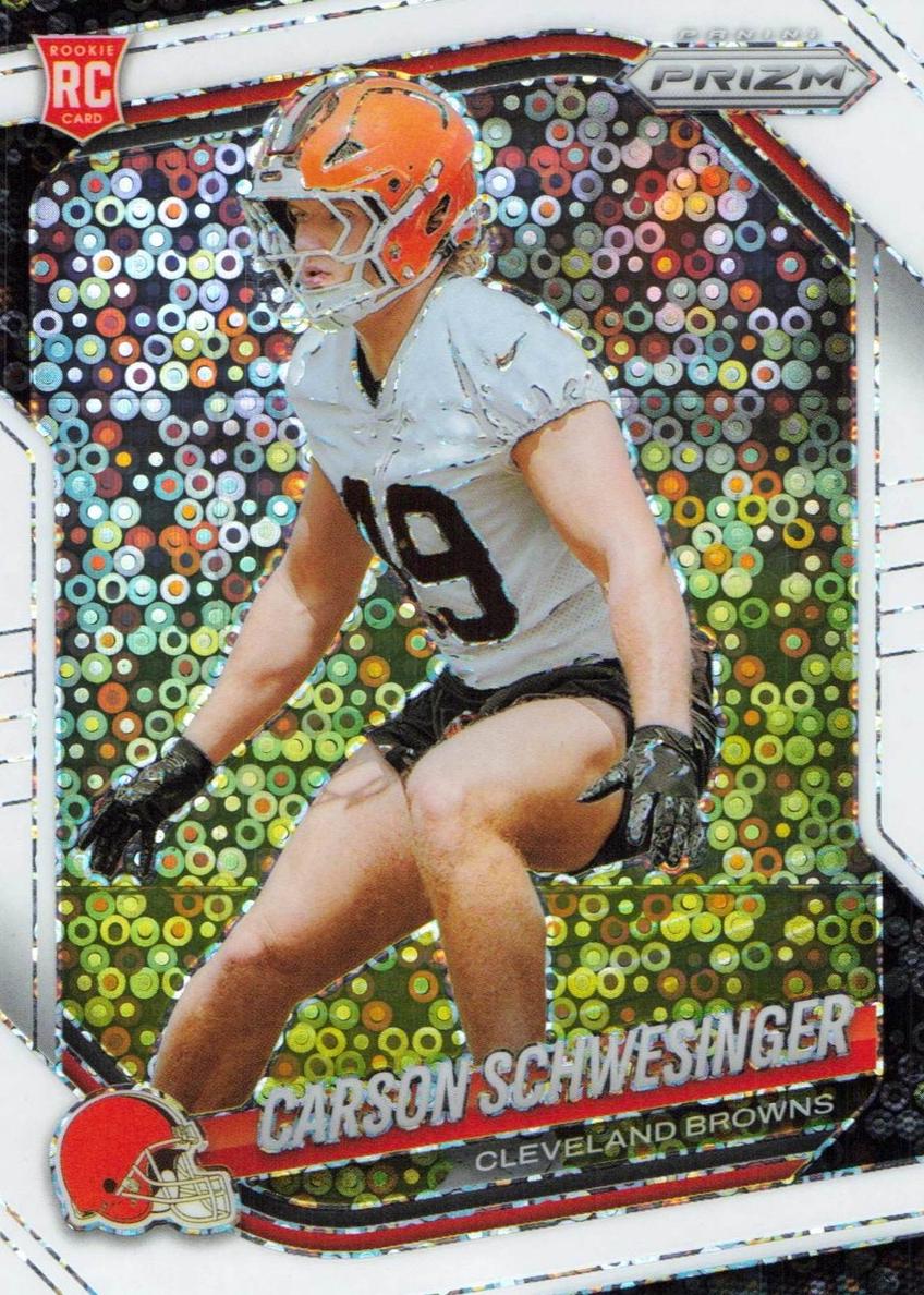 2025 Panini Prizm Football White Disco Carson Schwesinger #384