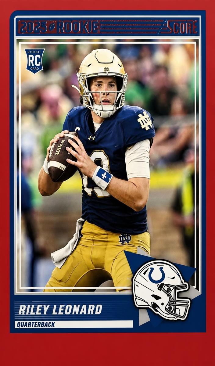 2025 Panini Score Football Red Riley Leonard #9