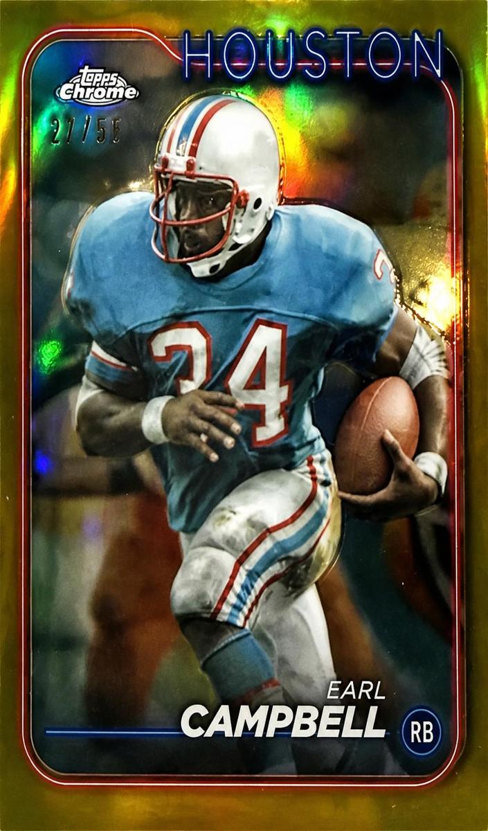 2024 Topps Chrome Football Gold Refractor Earl Campbell #186