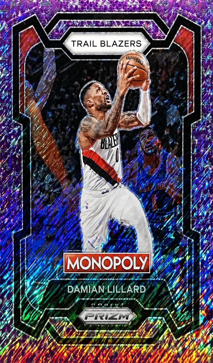 2023 Panini Prizm Monopoly Basketball Purple Millionaire Shimmer Damian Lillard #73