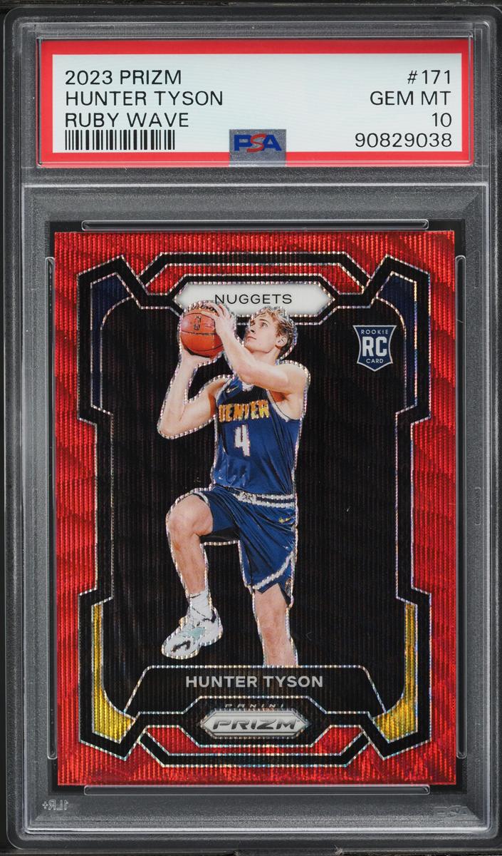 2023 Panini Prizm Basketball Ruby Wave Hunter Tyson #171 PSA 10