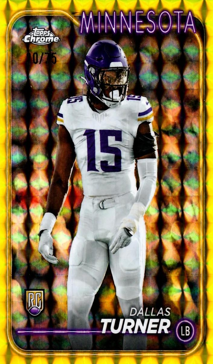2024 Topps Chrome Football Yellow Geometric Refractor Dallas Turner #221
