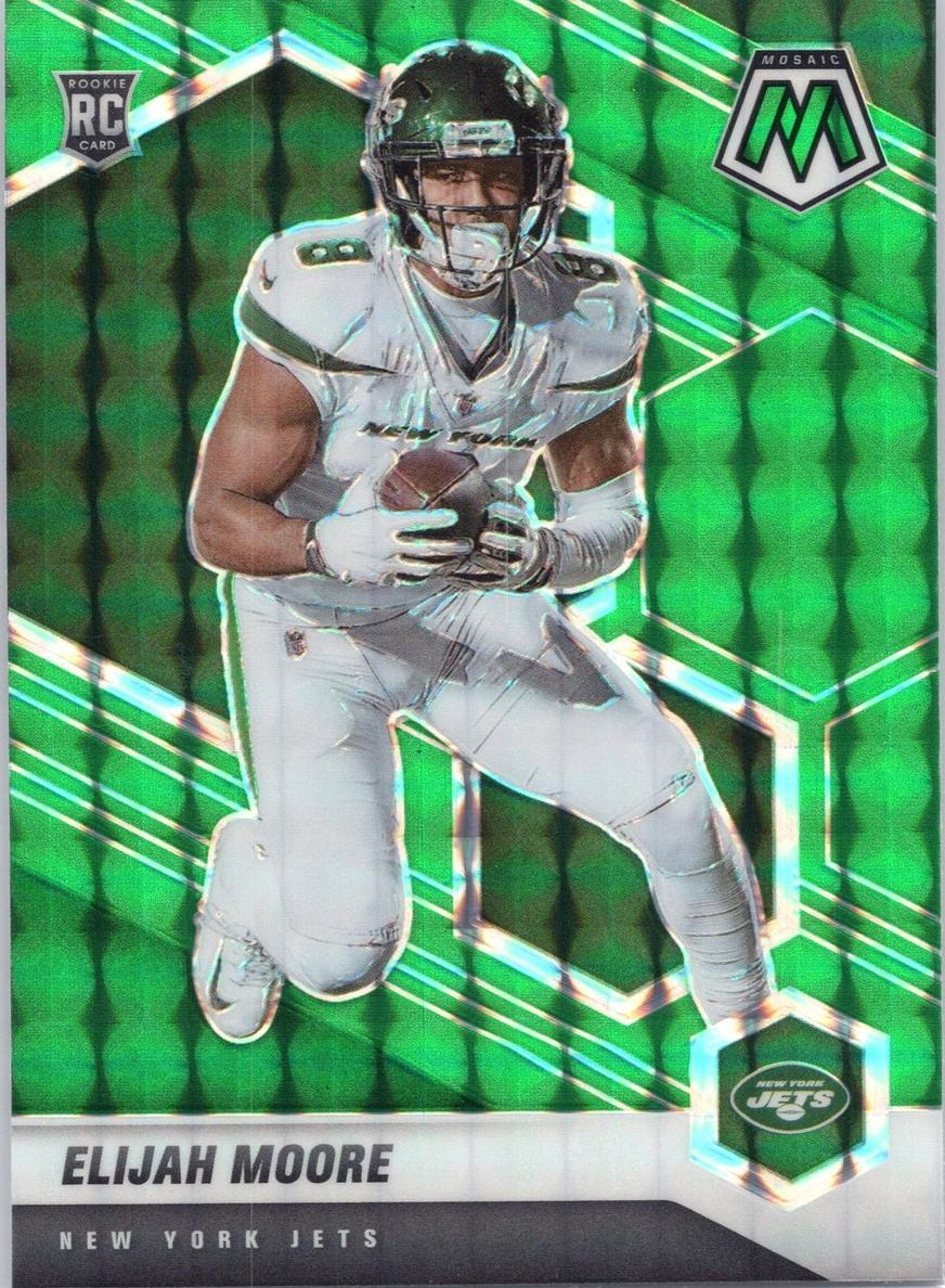 2021 Panini Mosaic Football Green Elijah Moore #316 PSA 9