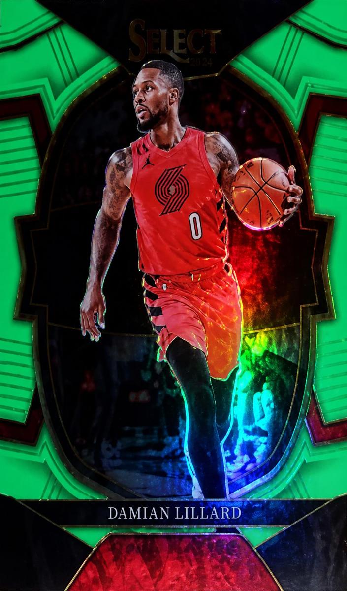 2022 Panini Select Basketball Neon Green Damian Lillard #7 PSA 9