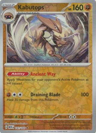 2023 Pokemon Scarlet & Violet 151 Reverse Holo Kabutops #141 CGC 9