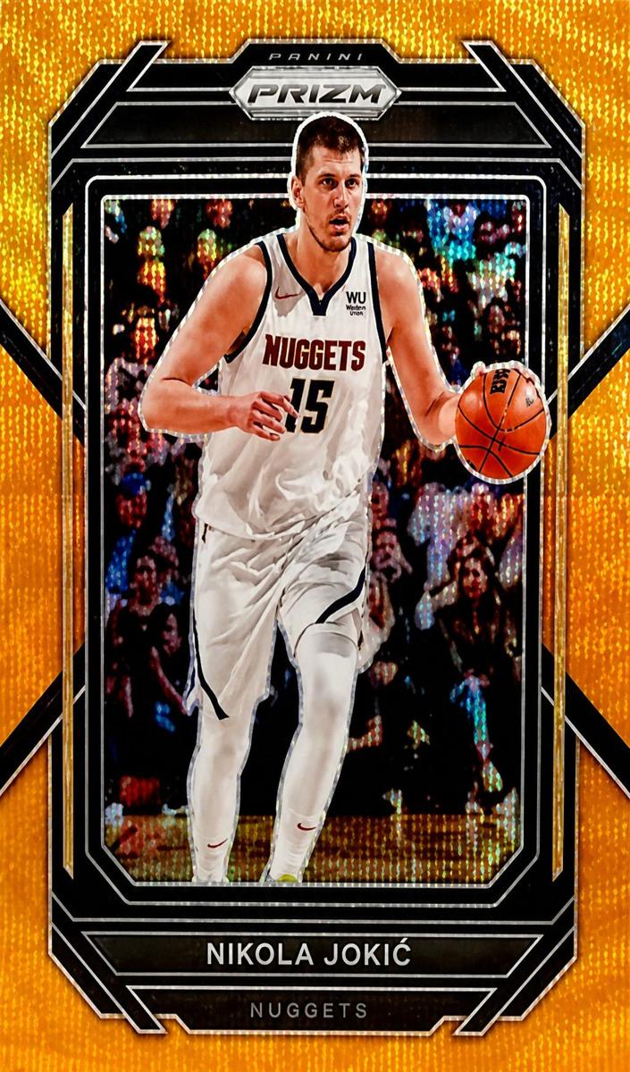 2022 Panini Prizm Basketball Orange Wave Nikola Jokic #39 PSA 9
