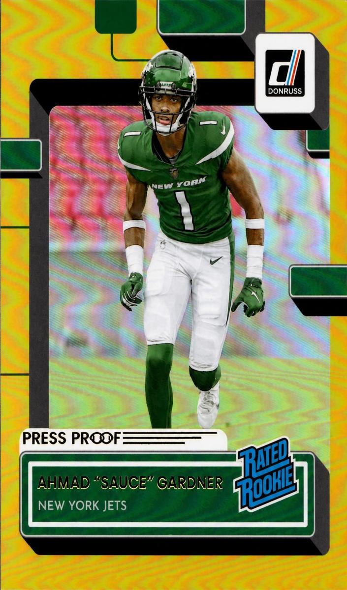 2022 Panini Donruss Football Press Proof Premium Ahmad "Sauce" Gardner #328