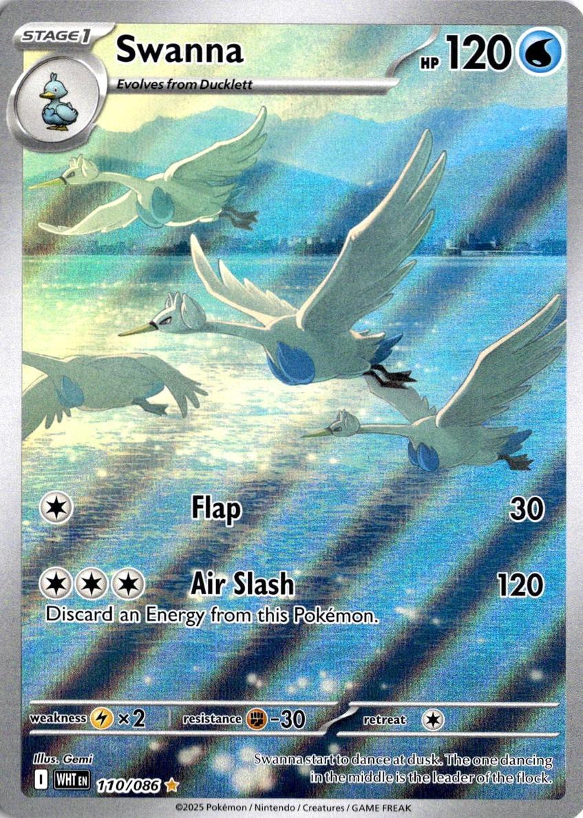 2025 Pokemon Scarlet & Violet White Flare Swanna #110