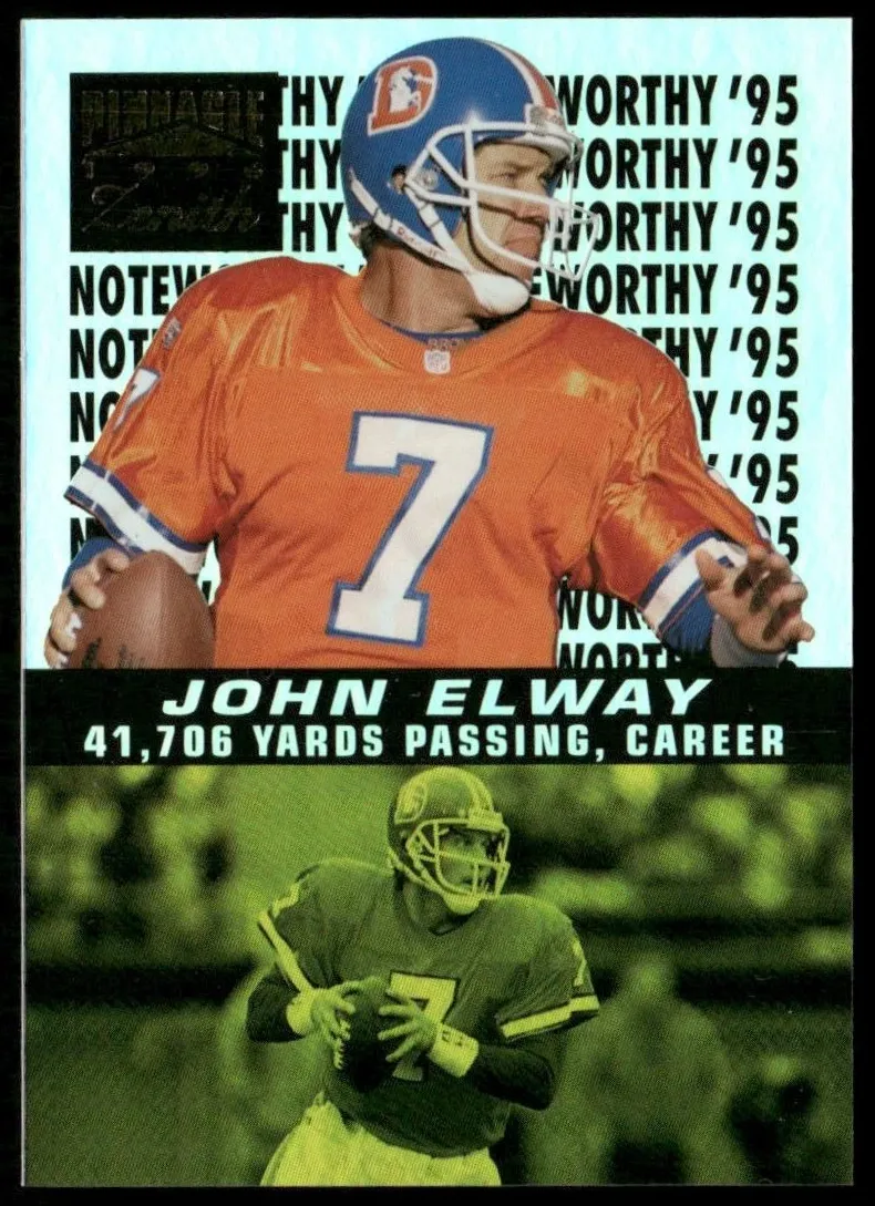 1996 Pinnacle Zenith Football John Elway #11 PSA 9