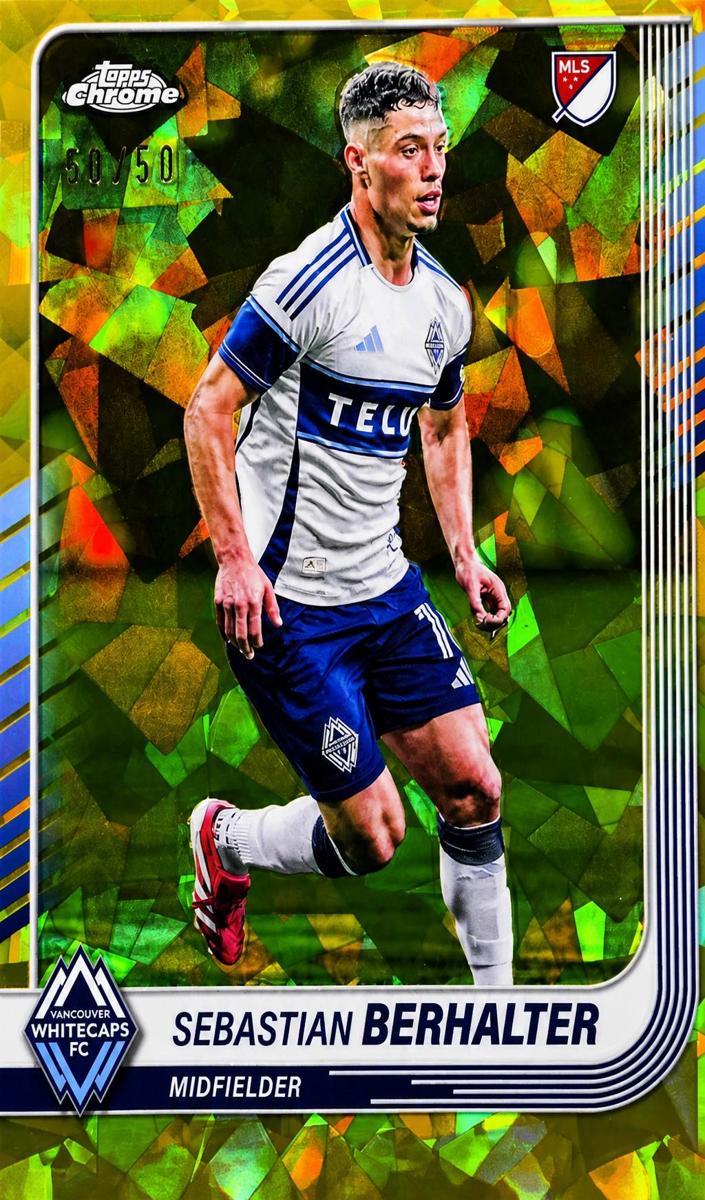 2025 Topps Chrome Sapphire MLS Soccer Gold Sebastian Berhalter #170