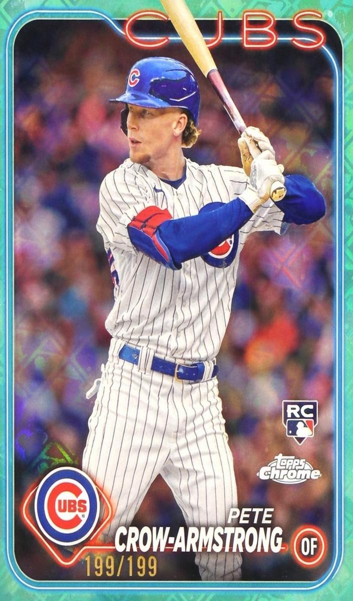 2024 Topps Chrome Logofractor Baseball Aqua Pete Crow-Armstrong #16 PSA 9