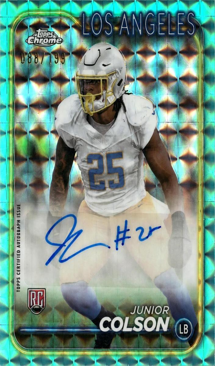 2024 Topps Chrome Football Aqua Geometric Refractor Junior Colson #RA-JCO