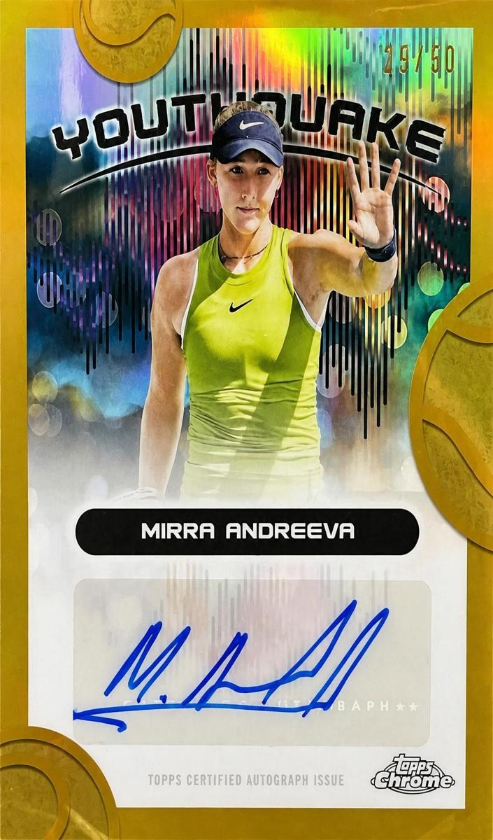 2025 Topps Chrome Tennis Gold Refractor Mirra Andreeva #YS-MA