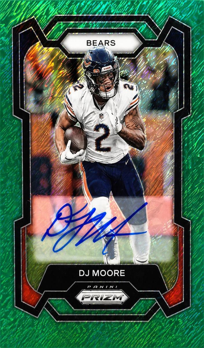 2023 Panini Prizm Football Green Shimmer DJ Moore #47 PSA 8.5