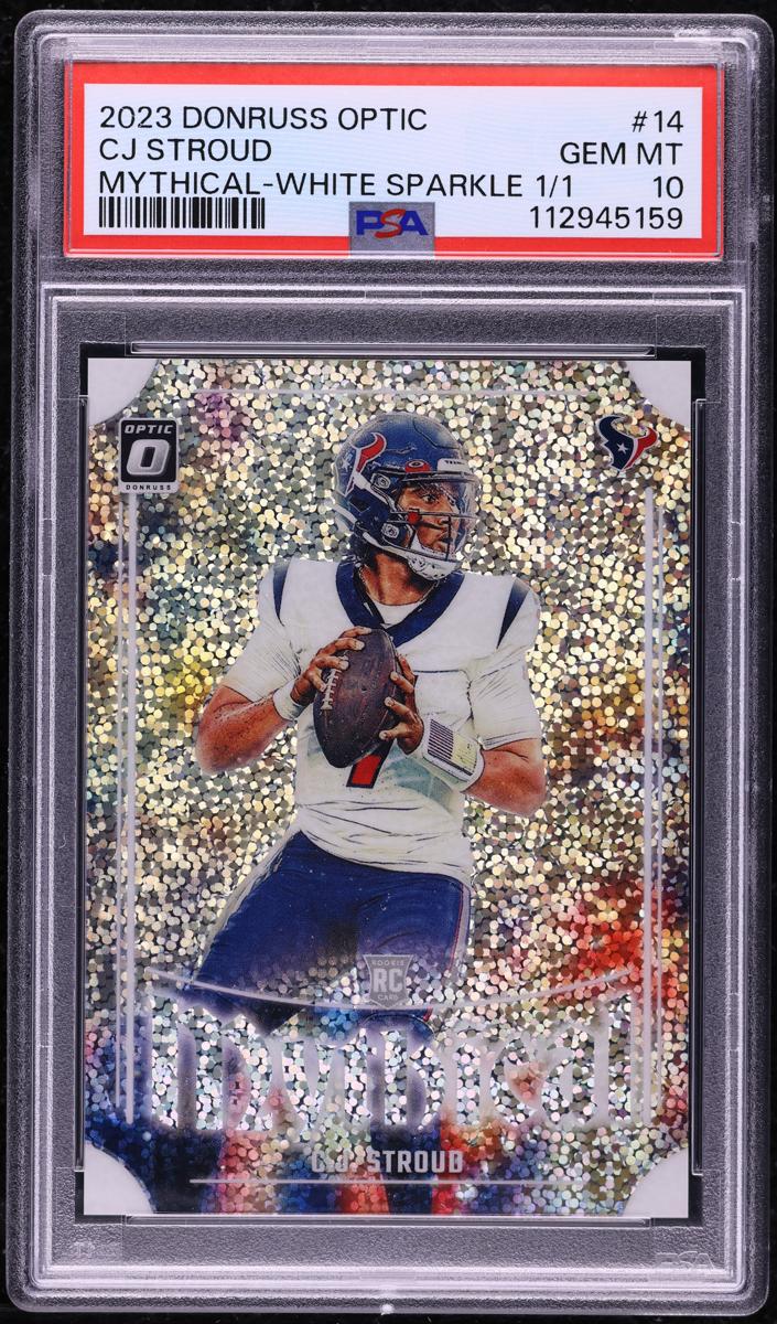2023 Donruss Optic Football White Sparkle C.J. Stroud #14 PSA 9