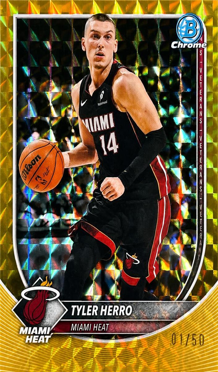 2025 Bowman Basketball Gold Geometric Refractor Tyler Herro #BCV-88