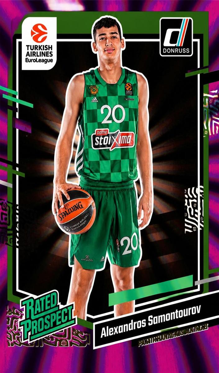 2023 Donruss Turkish Airlines EuroLeague Basketball Purple Laser Alexandros Samontourov #160