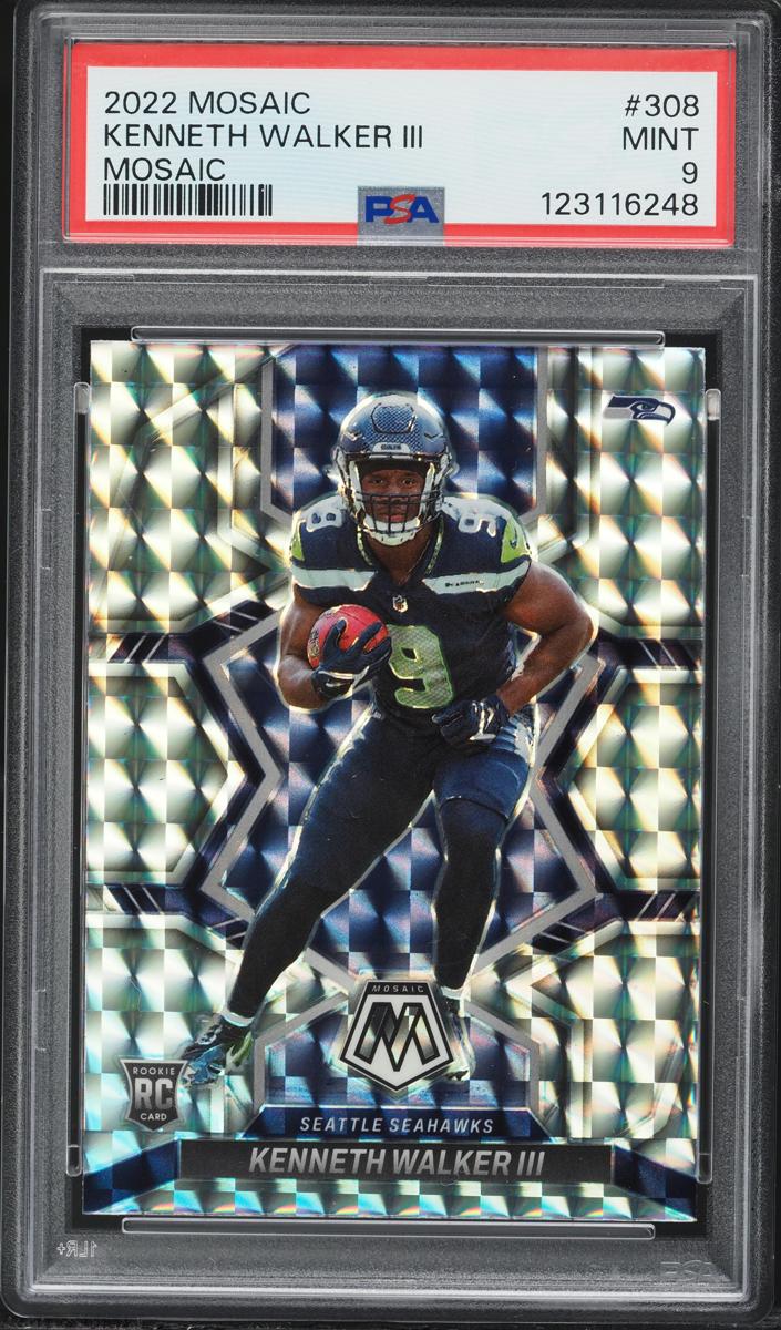2022 Panini Mosaic Football Mosaic Kenneth Walker III #308 PSA 10