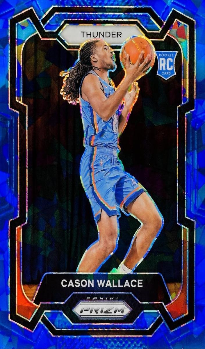2023 Panini Prizm Basketball Blue Ice Cason Wallace #139 PSA 10