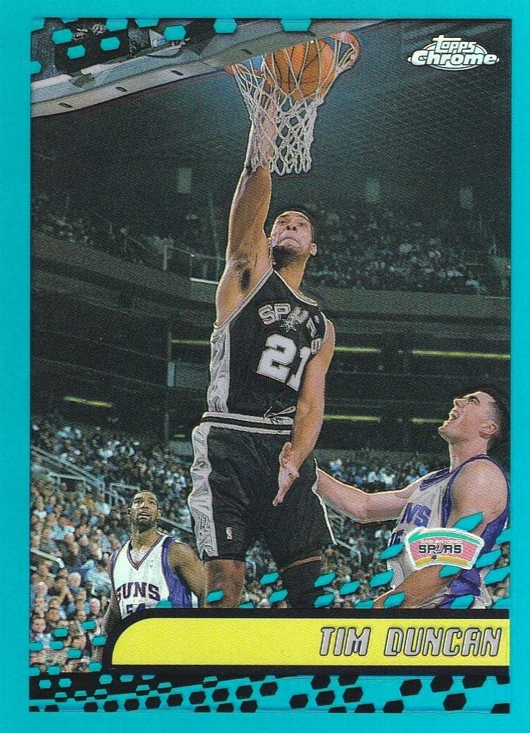 2001 Topps Chrome Basketball Refractor Tim Duncan #30 PSA 9