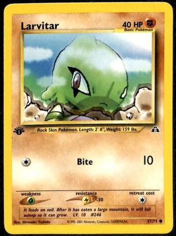 2001 Pokemon Neo Discovery 1st Edition Larvitar #57 PSA 9