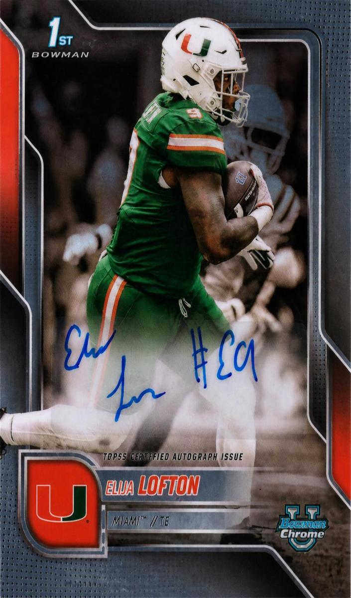 2025 Bowman Chrome University Football Elija Lofton #BCA-EL