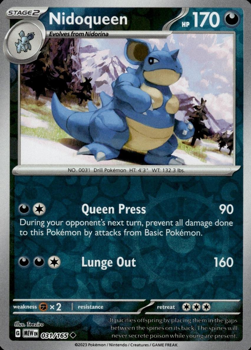2023 Pokemon Scarlet & Violet 151 Reverse Holo Nidoqueen #31 CGC 10