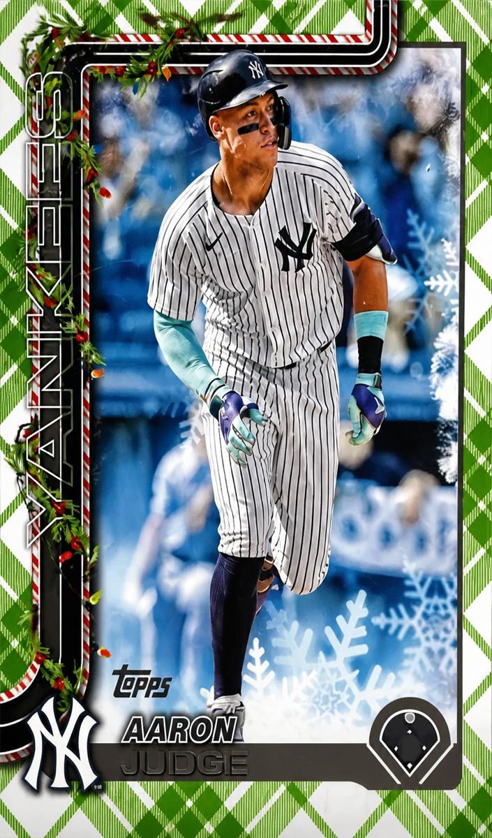2025 Topps Holiday Baseball Green Holiday Plaid Aaron Judge #H161