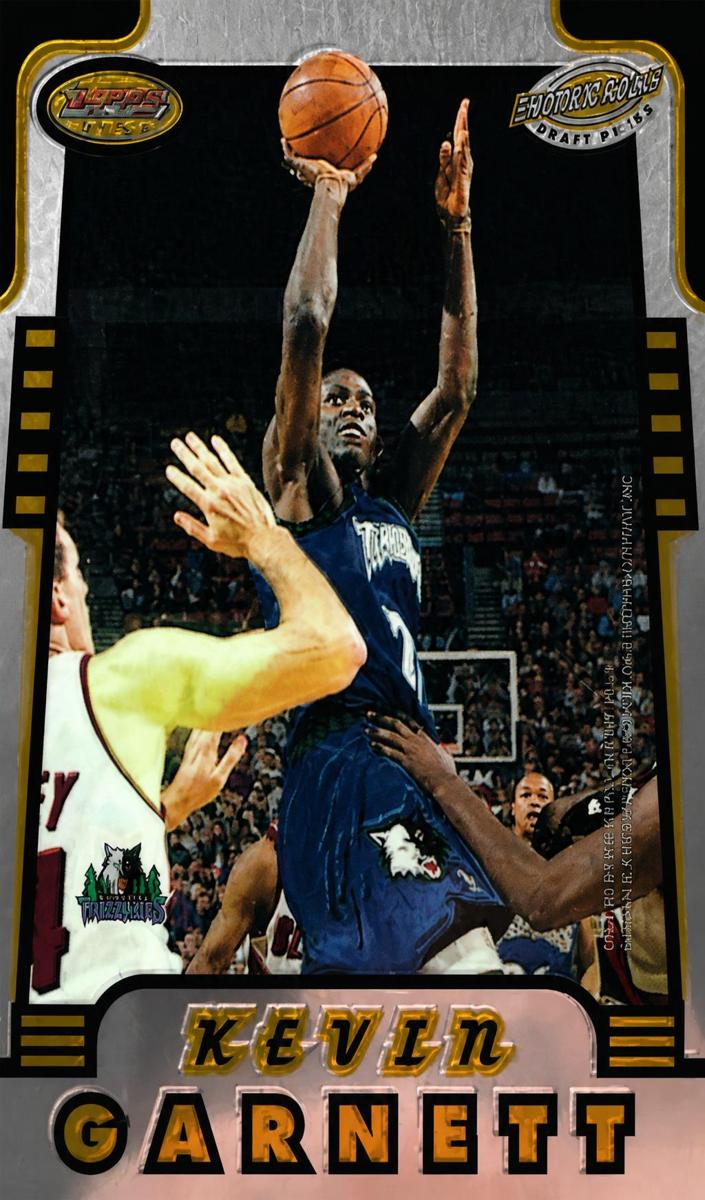 1996 Bowman's Best Basketball Refractor Kevin Garnett #HR10