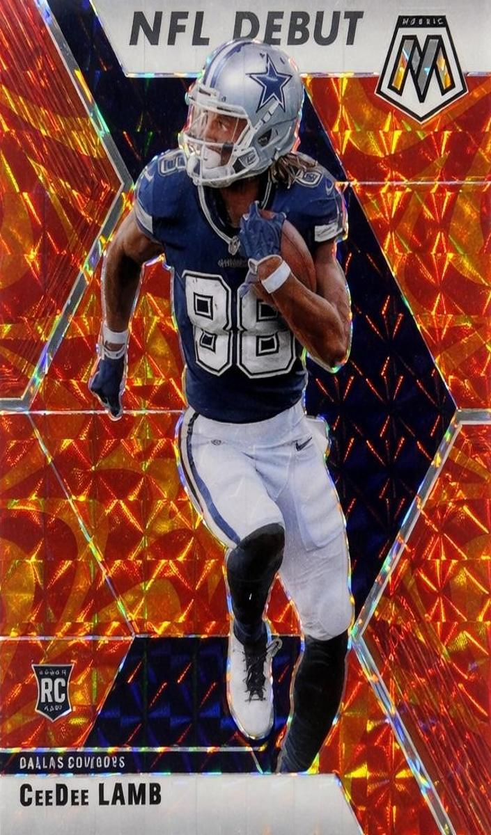 2020 Panini Mosaic Football Orange Reactive Ceedee Lamb #268 PSA 9