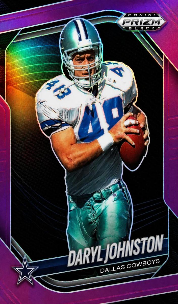 2025 Panini Prizm Black Football Purple Daryl Johnston #47