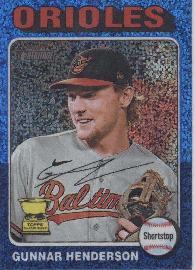2024 Topps Heritage Chrome Baseball Blue Sparkle Gunnar Henderson #24