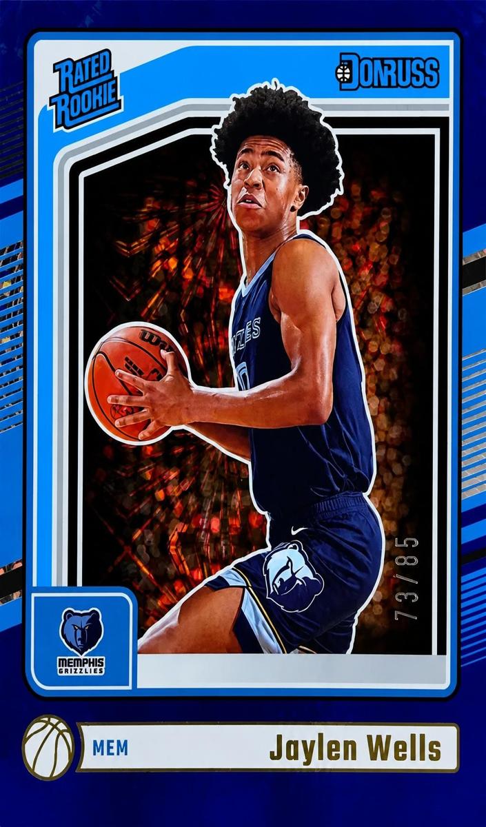 2024 Panini Donruss Basketball International Blue Fireworks Jaylen Wells #245 PSA 9