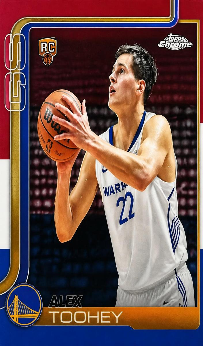 2025 Topps Chrome Basketball Red White and Blue Refractor Alex Toohey #298