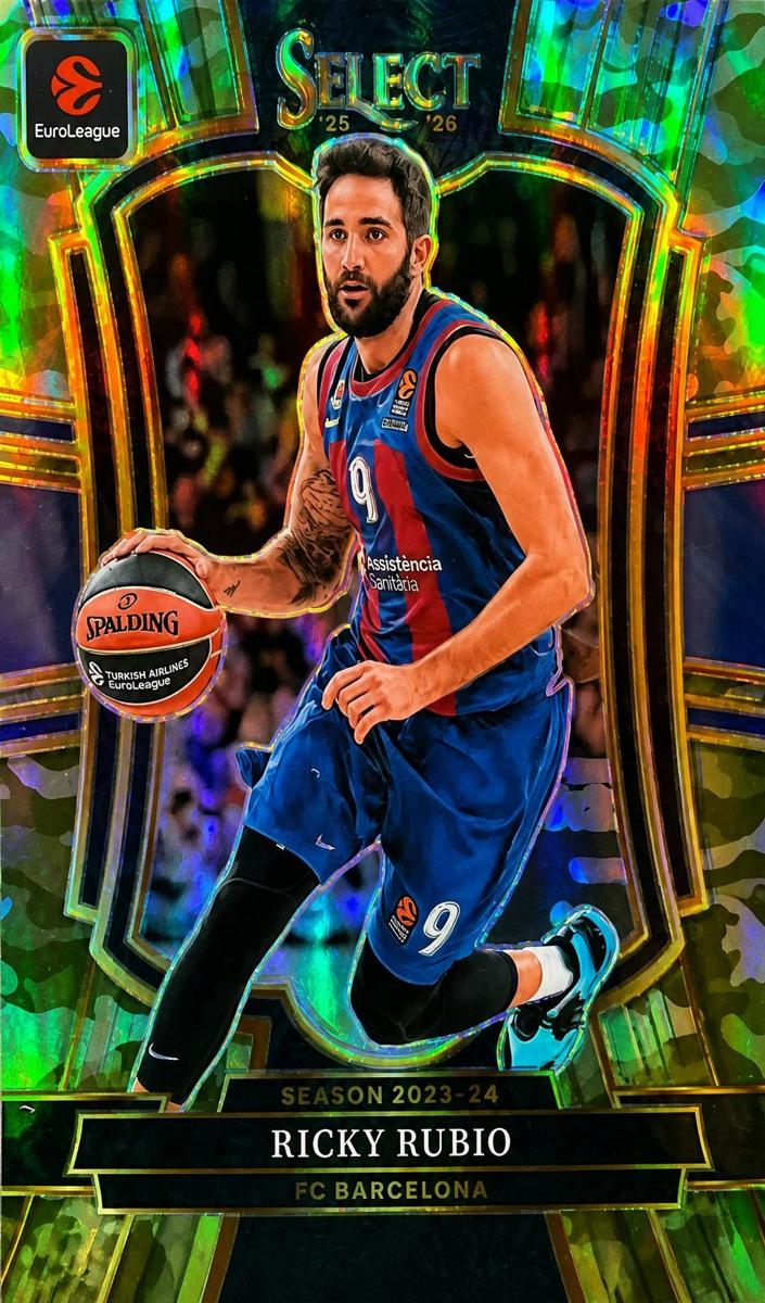 2025 Panini Select EuroLeague Basketball Green Camo Ricky Rubio #135