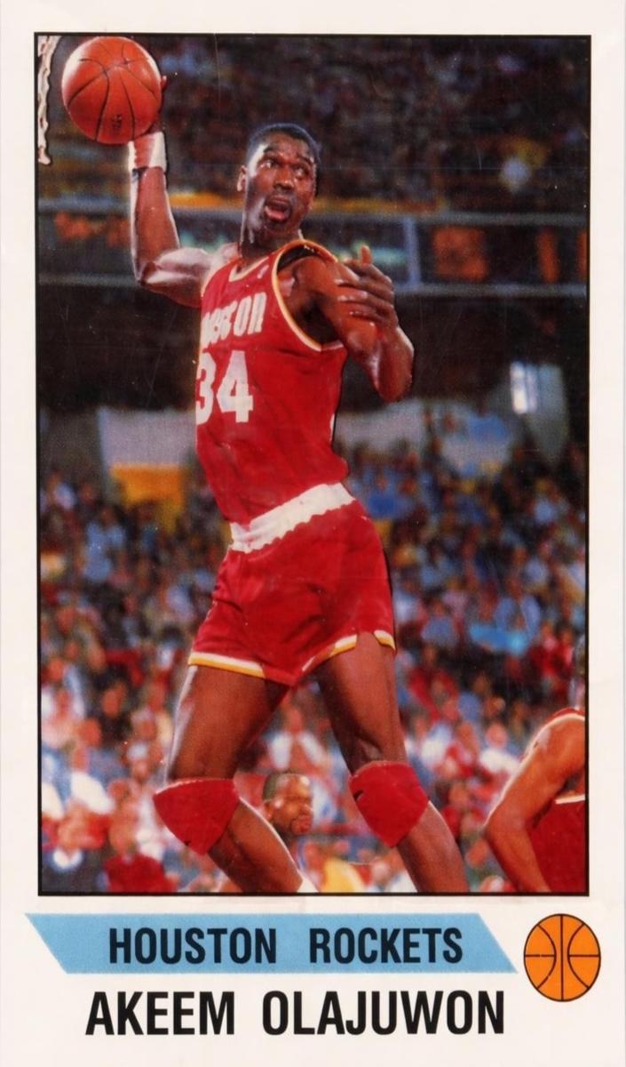 1990 Panini Sticker Basketball Akeem Olajuwon #69 PSA 8.5