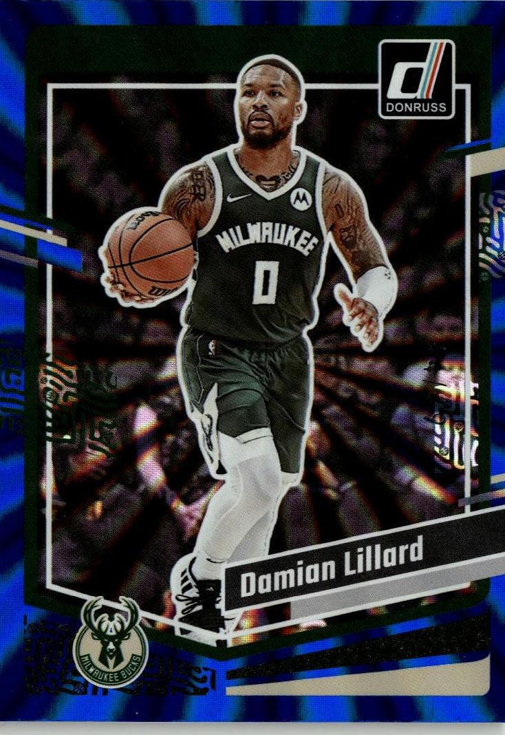 2023 Panini Donruss Basketball Holo Blue Laser Damian Lillard #44