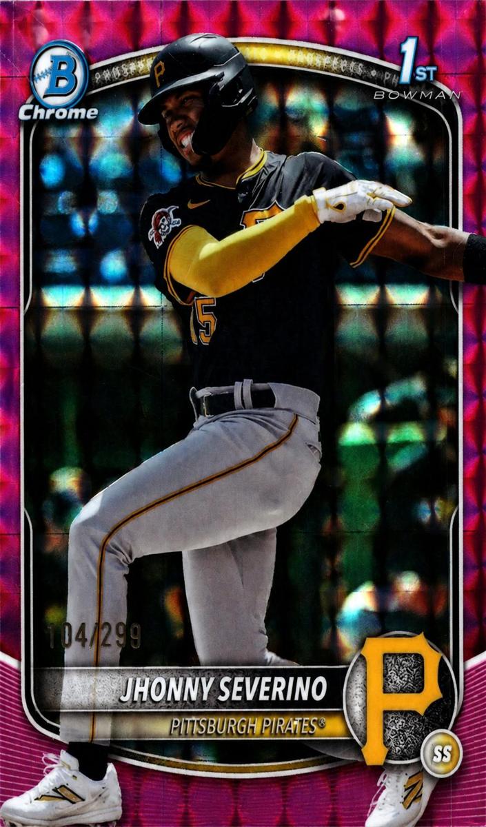 2025 Bowman Chrome Prospects Baseball Fuchsia Geometric Refractor Jhonny Severino #BCP-233