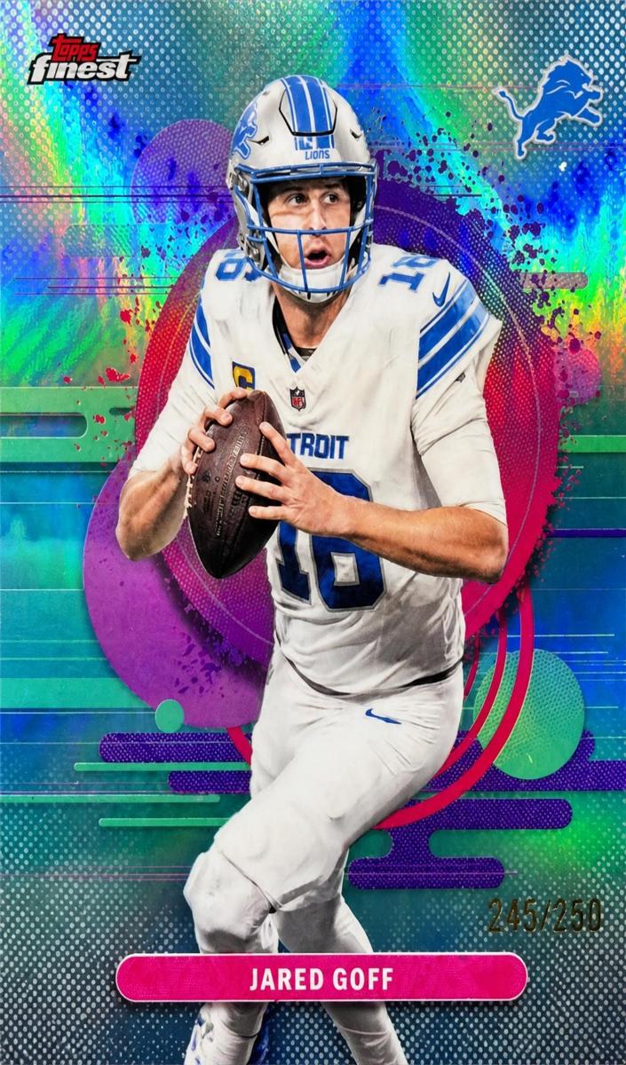 2025 Topps Finest Football Sky Blue Refractor Jared Goff #131
