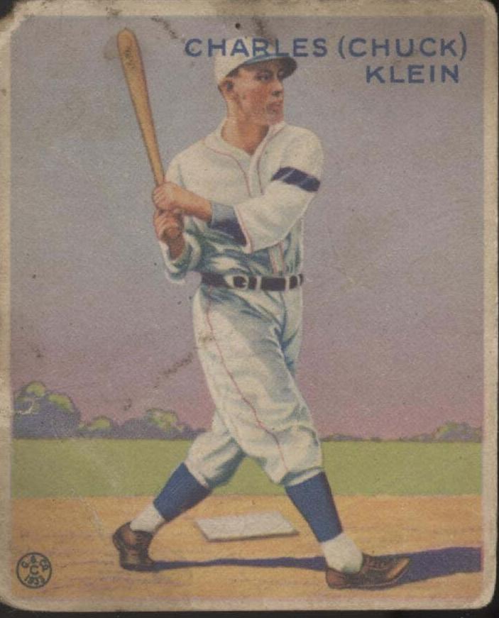 1933 R319 Goudey Baseball Chuck Klein #128 PSA 5.5